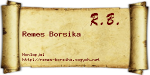 Remes Borsika névjegykártya